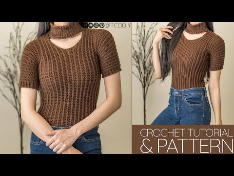 EASY Crochet Cut Out Turtleneck | Pattern & Tutorial DIY