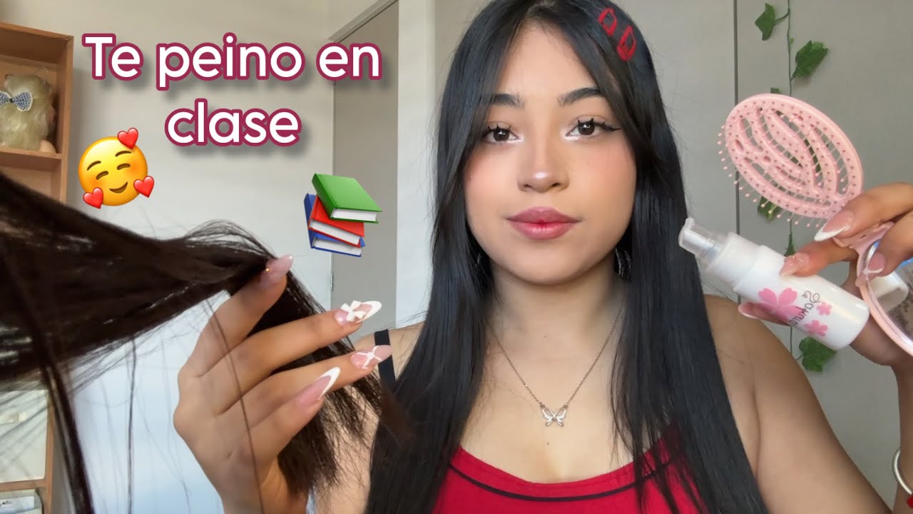 ASMR la chica de atras de ti juega con tu cabello en clase ￼🤫🏫❤️