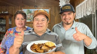 Como Hacer Las Mejores Chuletas De Puerco Con Frijoles Y Arroz!🌿🐖#chuletas #porkchops