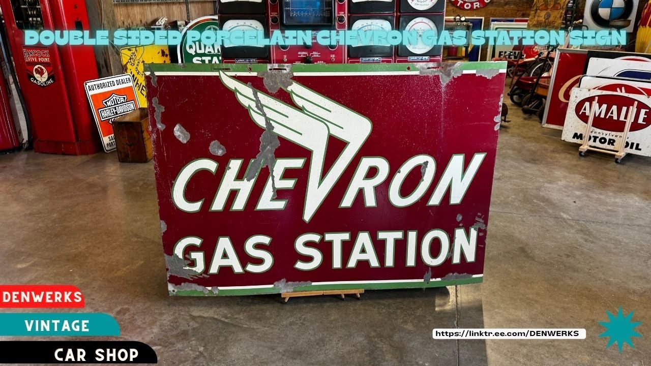 Double Sided Chevron Wings Porcelain Sign Denwerks for Bring a