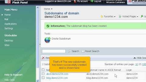 micfo | how to create a subdomain in Plesk