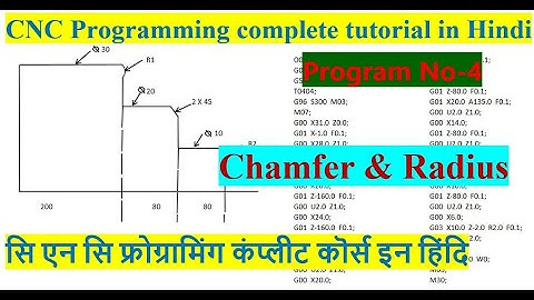 #11 Complete CNC Programming for beginners/CNC Basic me Chamfer & Radius Program kaise banaye /No-4