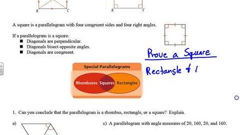 Unit 6 Lesson 3 Rhombuses, Rectangles, and Squares