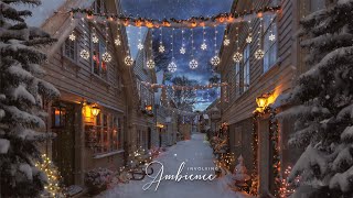 ❄CHRISTMAS TOWN ASMR AMBIENCE | Cozy Winter Ambience With Relaxing Blizzard and Snowstorm Sounds