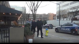 scared them as police drove by bushman prank