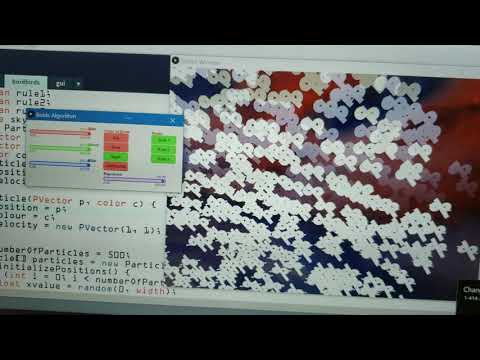 Implementation of the Boids Algorithm (Processing 3)