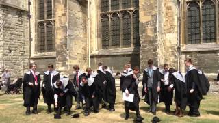 Hat throwing at the Canterbury Graduation