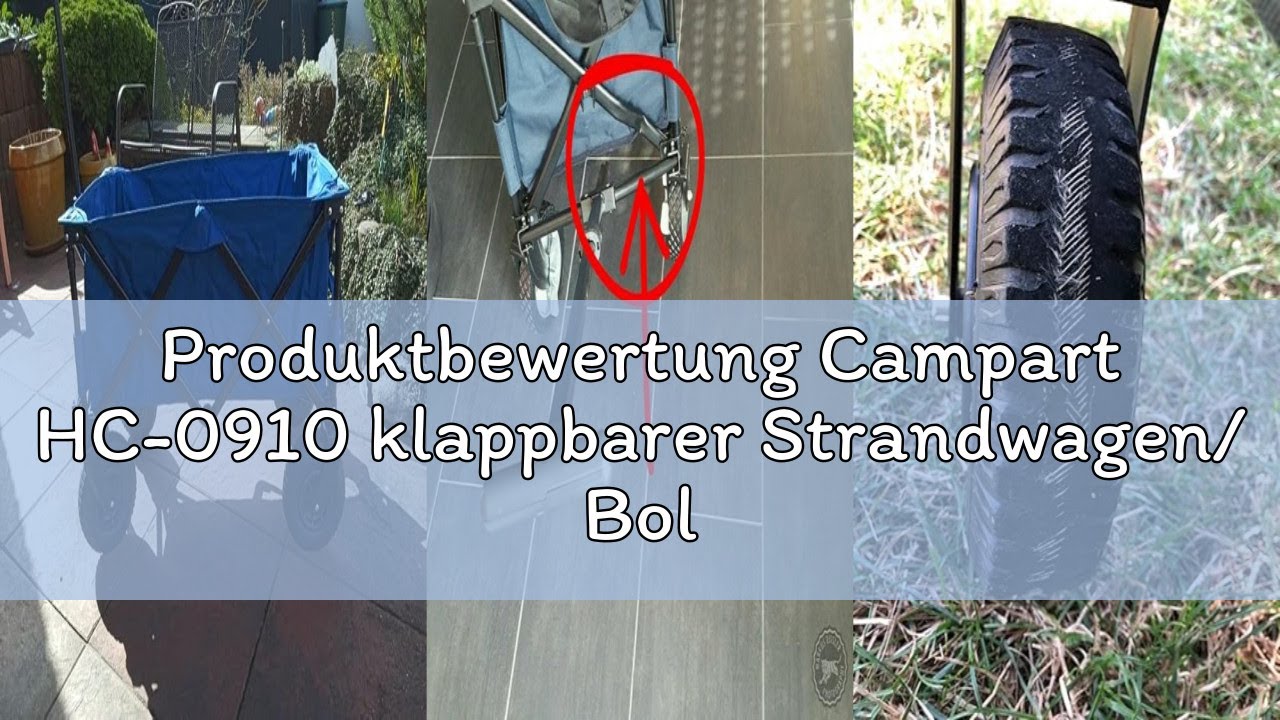 Produktbewertung Campart HC-0910 klappbarer Strandwagen/ Bollerwagen - 70 Kilogramm Belastbarkeit -
