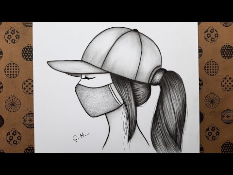 Kolay Şapkalı Kız Çizimi, Kolay Yoldan Şapkalı Bir Kız Adım Adım Nasıl Çizilir, Çizim Hobimiz 2022