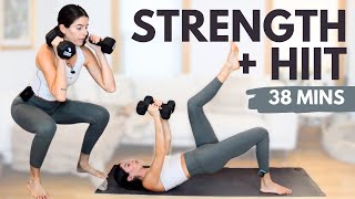 Total Body Circuit + Tabata Workout (38 Mins) - Strength and HIIT Workout with a Set of Weights