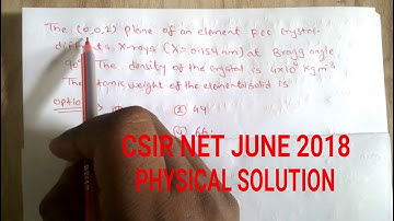 CSIR NET JUNE 2018 Physical solution 5 (SOLID STATE MUST WATCH)