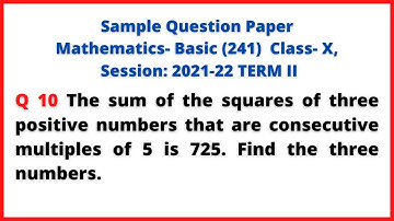 The sum of the squares of three positive numbers that are consecutive multiples of 5 is 725.