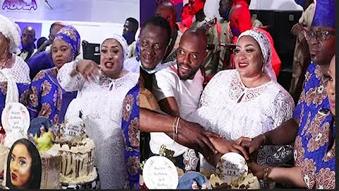 Yetunde Wunmi, Fali Werepe, Foluke Daramola's Husband Snap With Her As She Cut Her Birthday Cake.