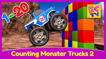 Counting Monster Trucks 2 | Learn to count from to 1 to 20 for Kids