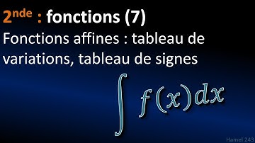 Fonctions affine : tableau de variations, tableau de signes
