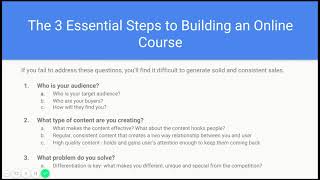 3 Essential Steps to Building an Online Course