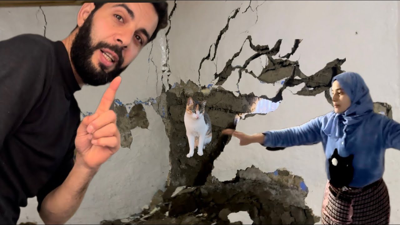 المنزل 🏡ينهار شيئ في شيئ حتى القطاط 🐈بدأت تدخل منه شفو فين وصلنا في اصلاح بيت اطفال 👶