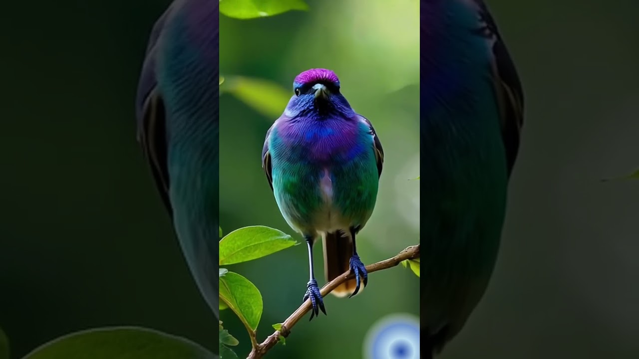 a colorful bird perched on a tree branch #shorts #ai #trending