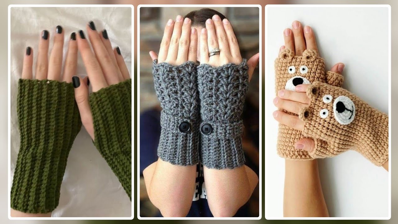 Most Wearing Fantastic Cute Crochet Hand knitting Fingerless