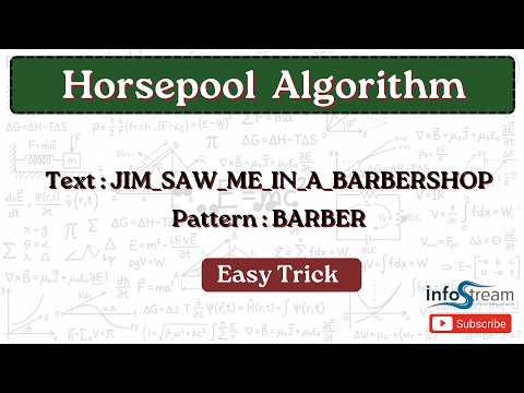 Boyer moore Horsepool algorithm | Data structures and algorithms | All universities