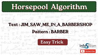 Boyer moore Horsepool algorithm | Data structures and algorithms | All universities