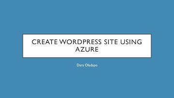 Create Wordpress site using Azure