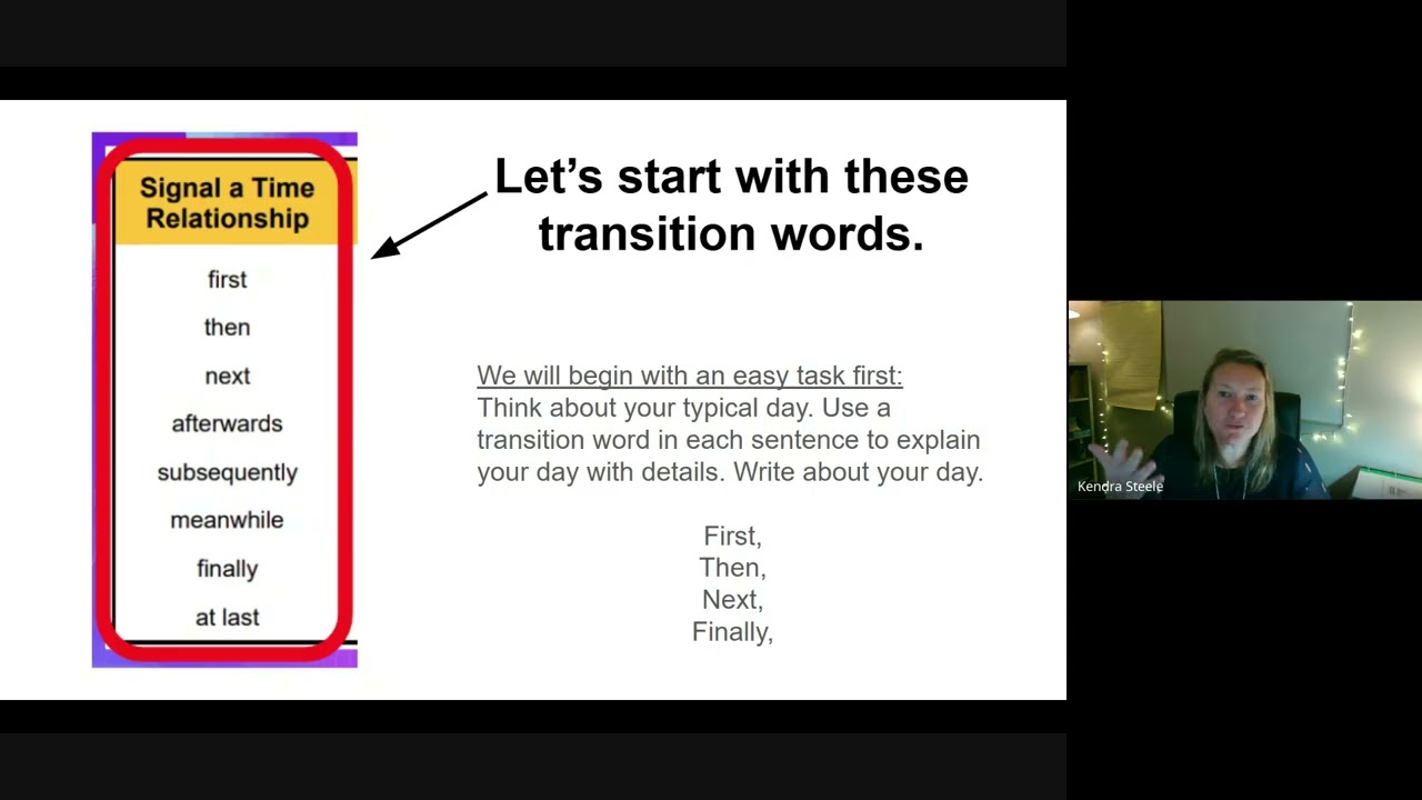Transition Words - Time Relationships