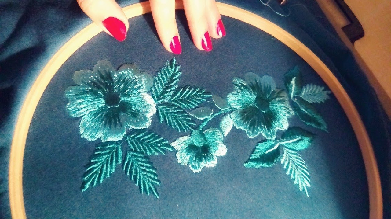 درس جديد الوريقات بغرزة البريد والوردة بغرزة الخطفة