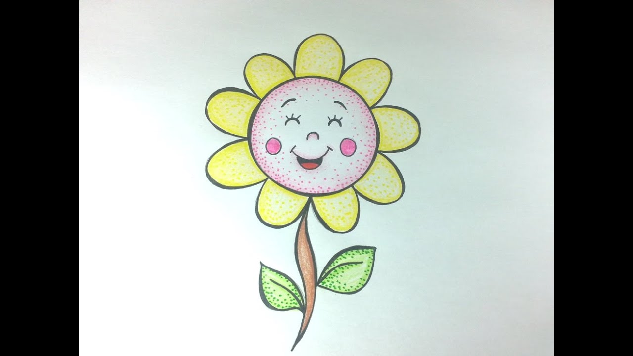 Como Desenhar Uma Flor Colorida / Flor Fácil / Kawaii / Fofa / Cute Flower  