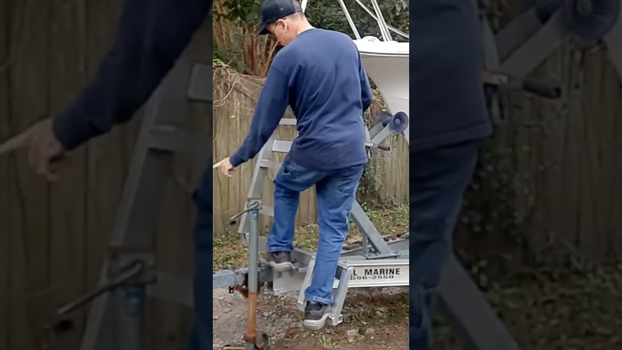 One man, launch ladder 