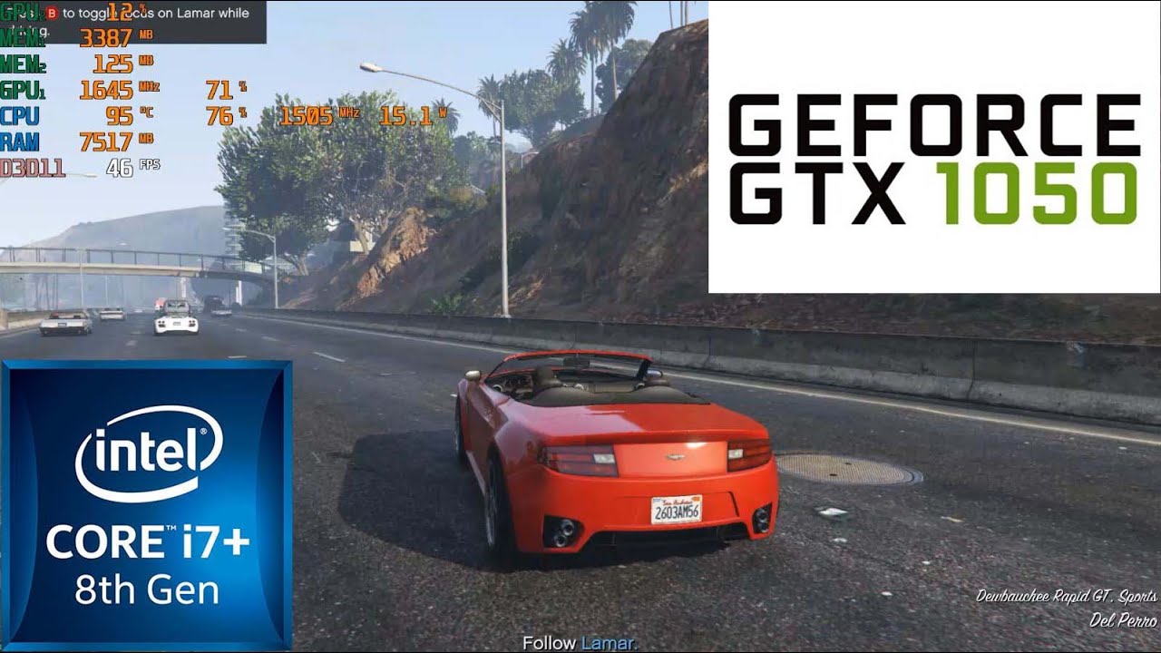 HP Pavilion 15 i7 8750h GTX 1050 GTA V - YouTube