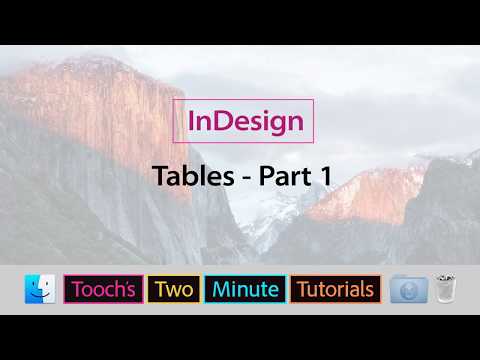 InDesign - Tables - part 1
