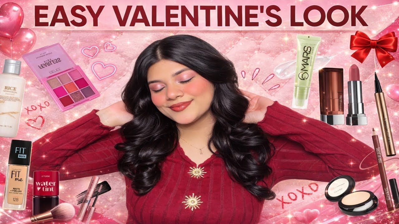 Valentine Makeup Look for Beginners 💘 Easy Soft Glam 🌹✨