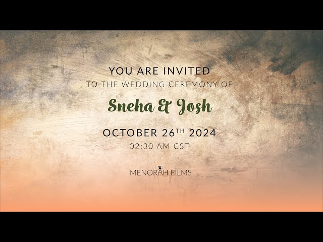 Sneha & Josh | 10.26.2024 | Wedding Ceremony | Livestream