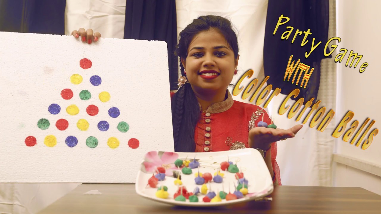 Kitty Party Fun Game with Color Cotton Balls - YouTube