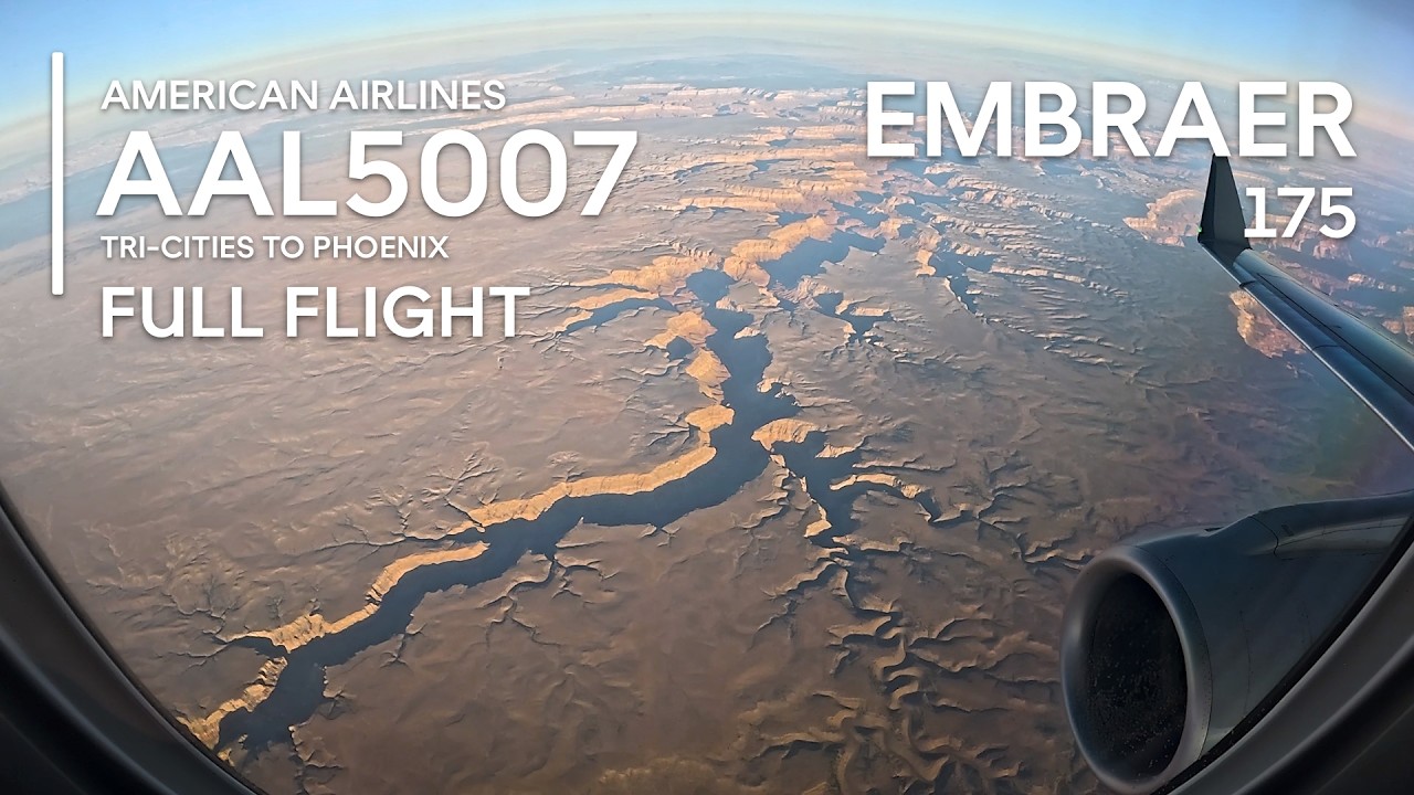 FULL FLIGHT [4K] Tri-Cities to Phoenix | American Airlines AAL5007 - Embraer 175 - PSC to PHX