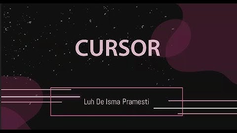 MEMBUAT CURSOR DI MYSQL MENGGUNAKAN CMD