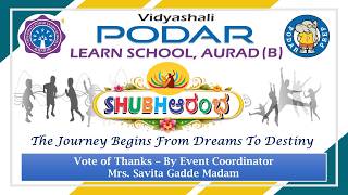 Vote of Thanks – By Event Coordinator Mrs. Savita Gadde Madam | VPLS, Aurad (B)