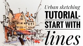 Urban sketching tutorial - Rough sketching (5) Step by Step for beginners