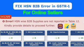 Fix HSN B2b Error in Table 12 for Online Sellers GST Return updated Nov 2025 | GSTProseller