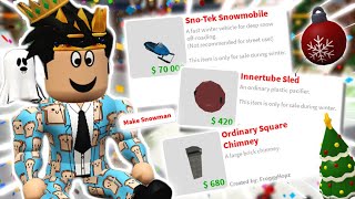 THE NEW BLOXBURG CHRISTMAS UPDATE! CHIMNEYS, SNOWMOBILE, SANTA AND MORE!