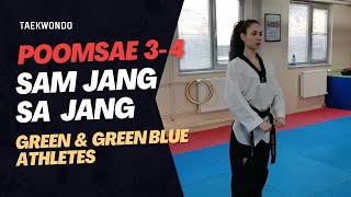 Taekwondo Poomsae sam jang, sa jang (Poomsae 3 and 4) (detaylı anlatımlı) #taekwondo #tkd #poomsae