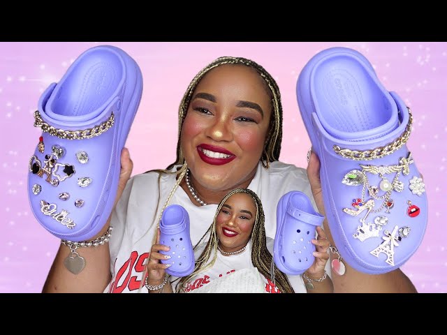 CROCS CLASSIC CRUSH CLOG/CUSTOMIZING MY CROCS WITH BLINGED OUT CROC CHARM  JIBBITZ/UNBOXING & REVIEW 