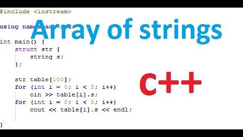 array of strings C++