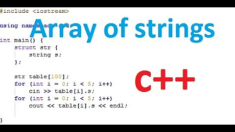 array of strings C++