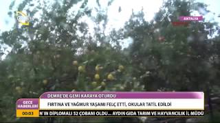 Demrede Gemi̇ Karaya Oturdu