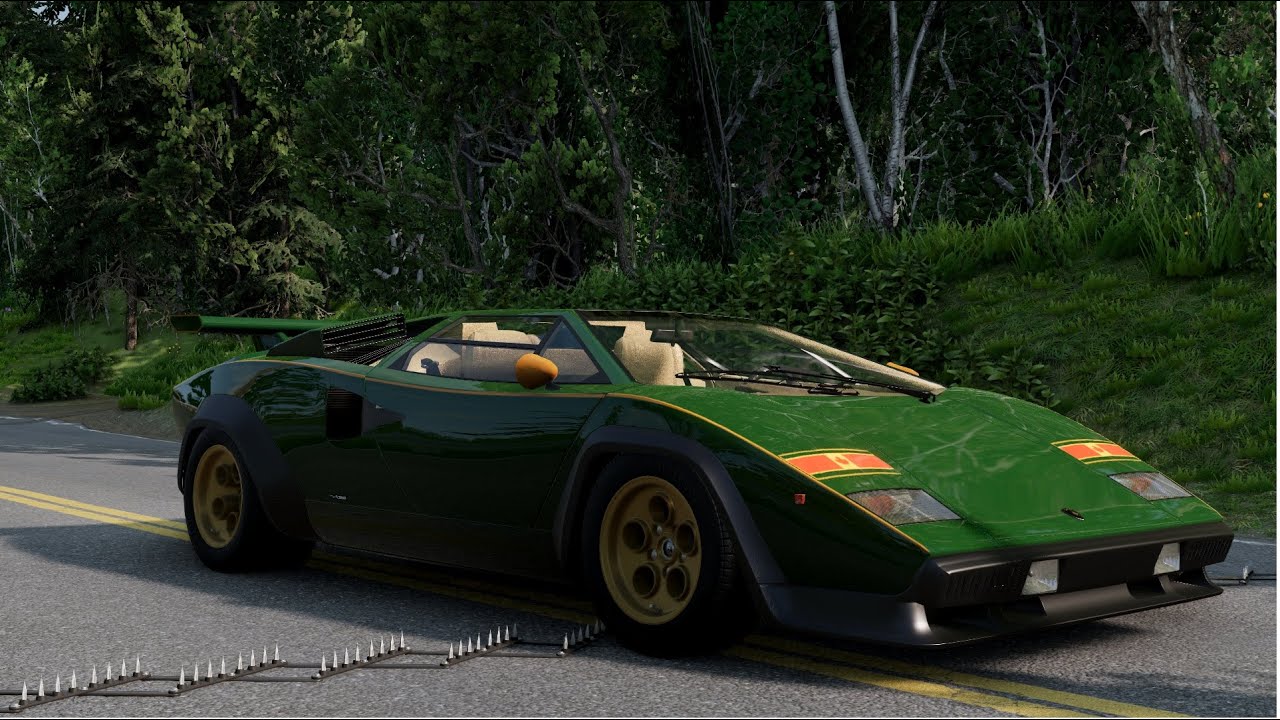 BeamNG Spike strip pile ups #63