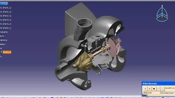 turbo supercharger modelled in catia,Animated DMU Kinematics