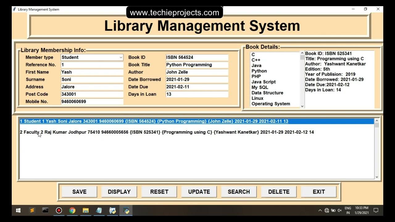 Library Management System Project in Python | Python Projects for ...