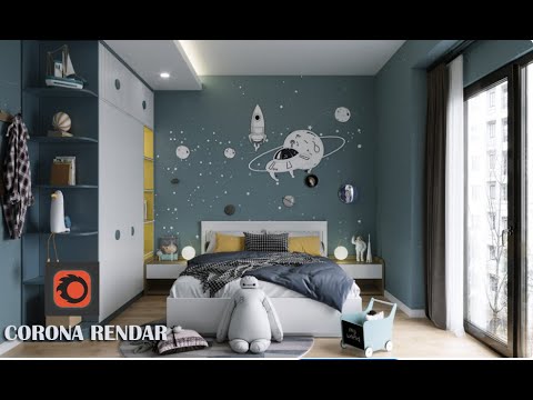 3DS MAX KIDS ROOM INTERIOR DESIGN TUTORIAL CORONA RENDERING.l - YouTube
